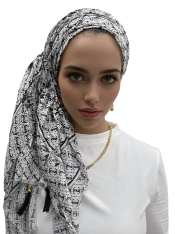 מטפחת לונג יולי אפור בהיר בגימור מט עם נצנוץ עדין