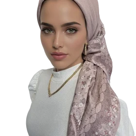מטפחת ליאן מרובעת ורודה למראה נשי ורך