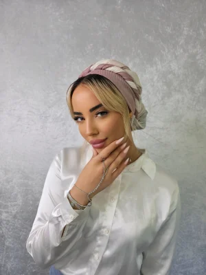 מטפחת לונג ורד ורודה במראה פליסה אוורירי ונעים