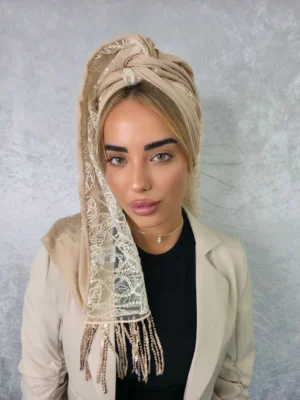 מטפחת אנאבל בגוון מוקה יוקרתי במראה טבעי ואטום