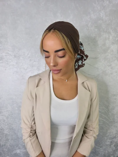 גומיית נפח ענקית פלורנס בצבע חום שוקולד עמוק לטורבן